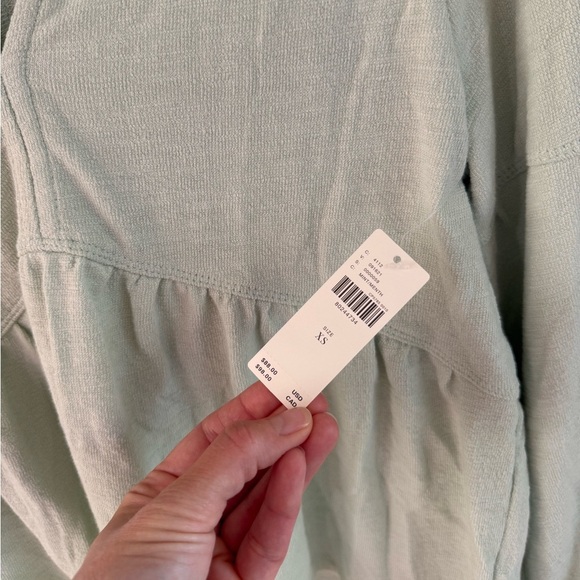 Pilcro Long-sleeve Babydoll Top - Mint Green - Size Extra Small XS - NWT - Picture 6 of 13